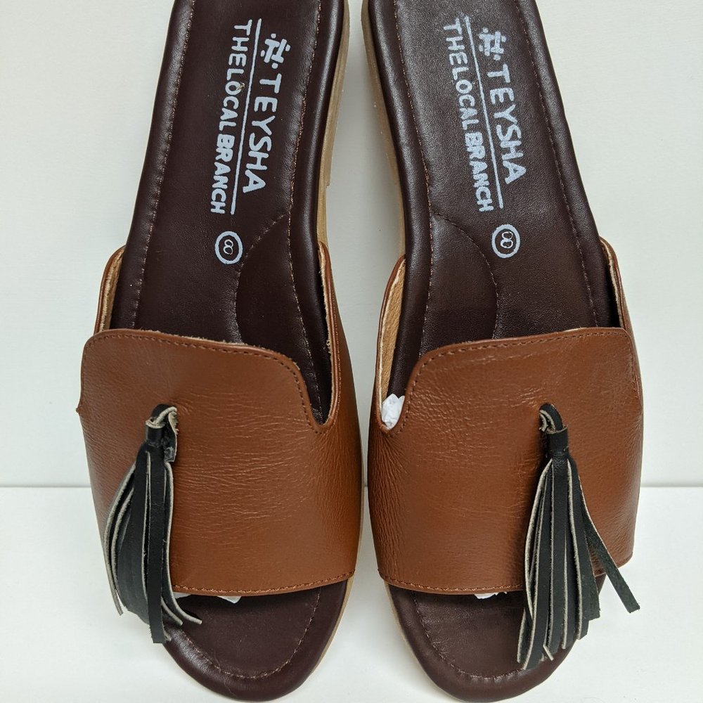 Leather slides